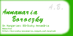 annamaria boroczky business card