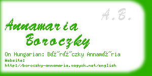 annamaria boroczky business card